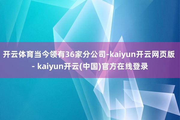 开云体育当今领有36家分公司-kaiyun开云网页版 - kaiyun开云(中国)官方在线登录