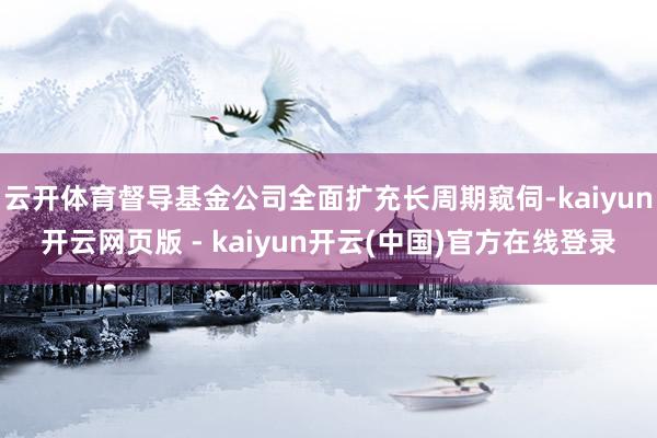 云开体育督导基金公司全面扩充长周期窥伺-kaiyun开云网页版 - kaiyun开云(中国)官方在线登录