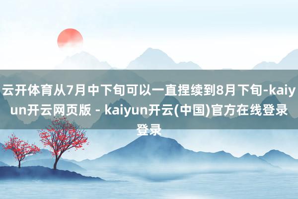 云开体育从7月中下旬可以一直捏续到8月下旬-kaiyun开云网页版 - kaiyun开云(中国)官方在线登录